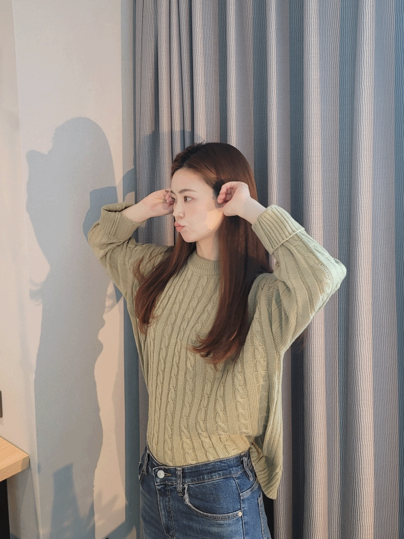 [당일발송] 드롭숄더 꽈배기 스웨터 니트 (5 color), 위드율